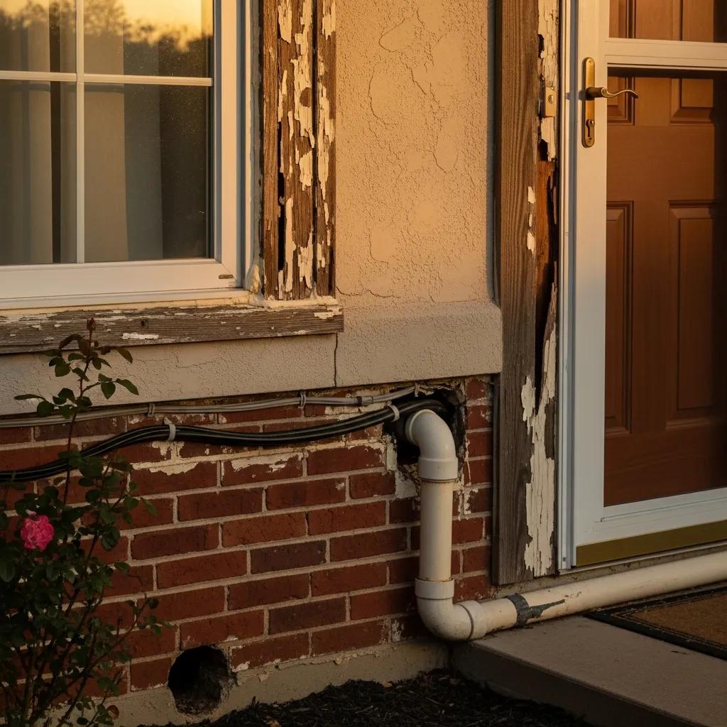 Illustration of pest entry points in a home, highlighting vulnerabilities for inspection