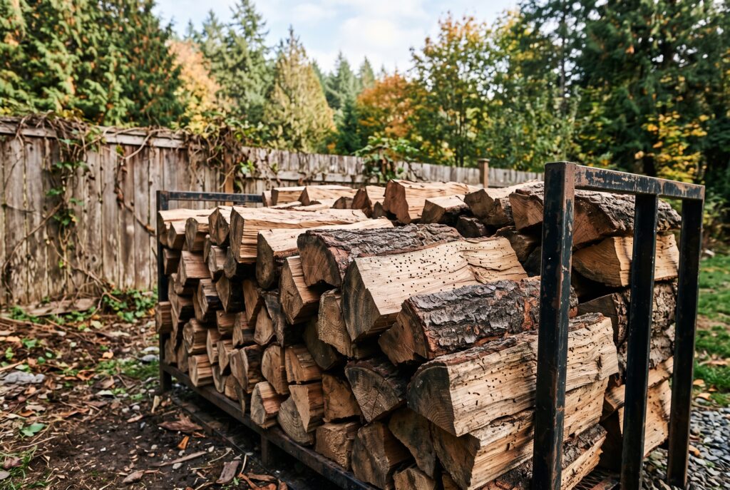 Pests in firewood stacked logs ants beetles and prevention tips BC